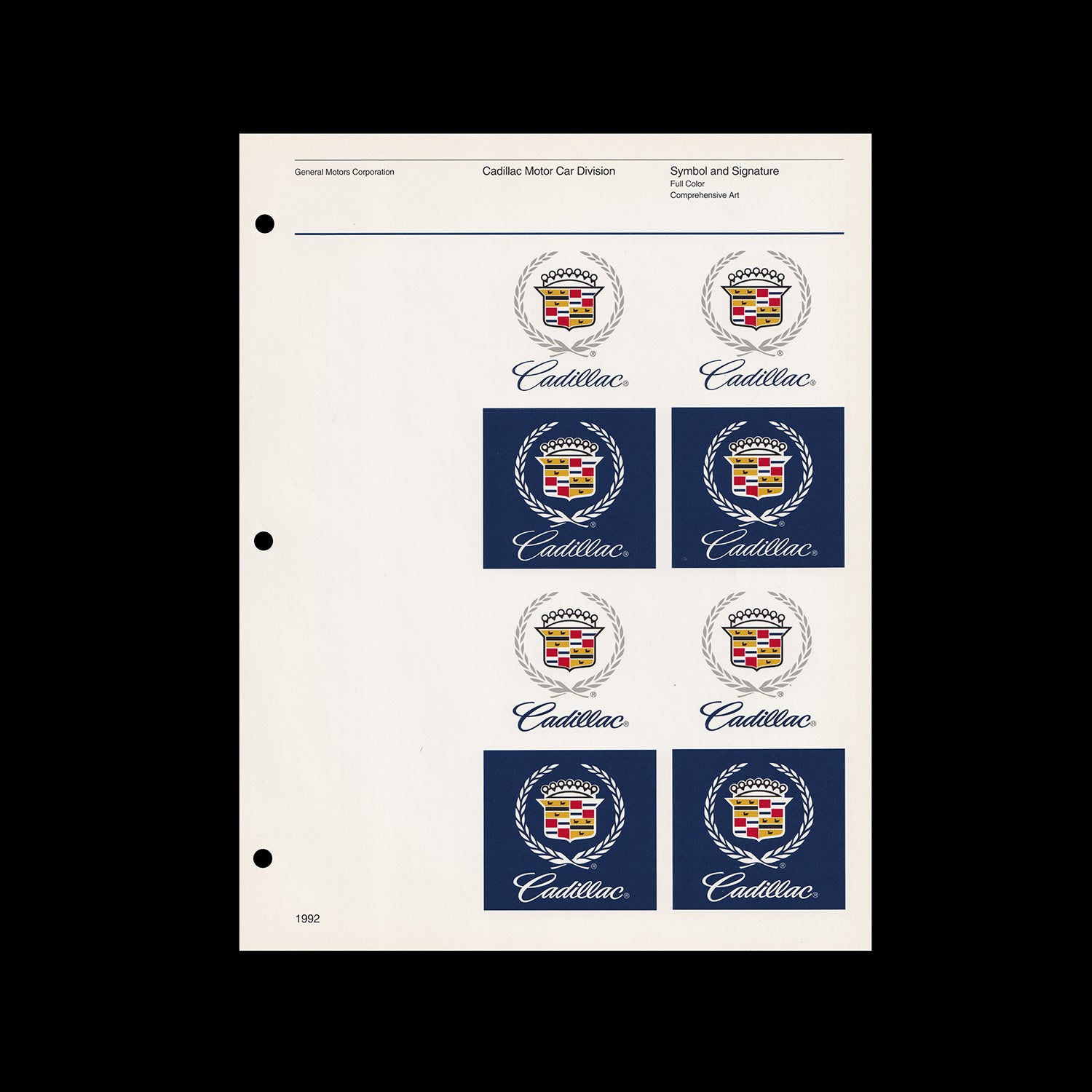 Cadillac Identification Guidelines Manual, 1992